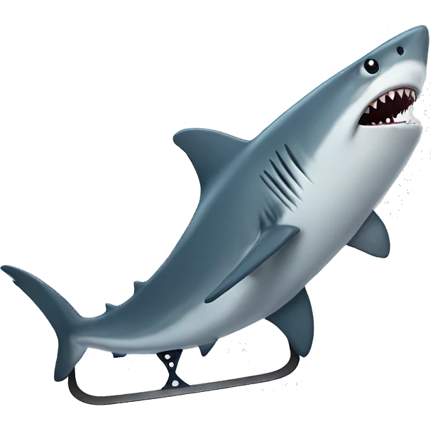 Shark ice skating emoji