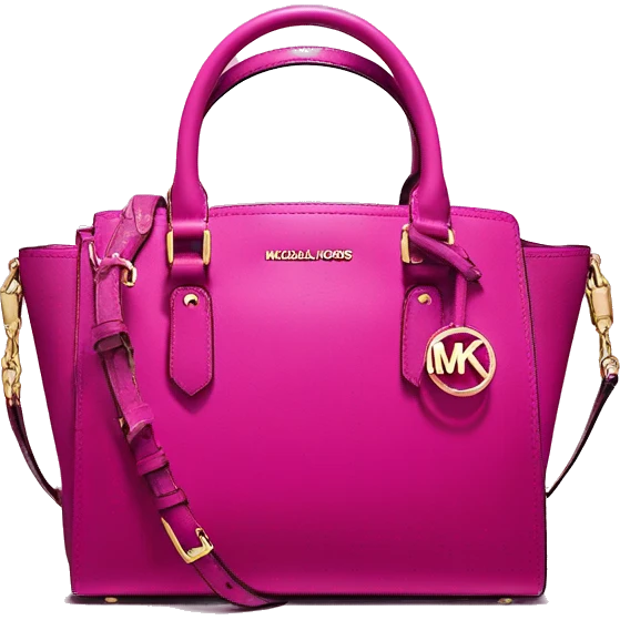 Realistic isolated magenta ombre Michael kors satchel purse.  emoji