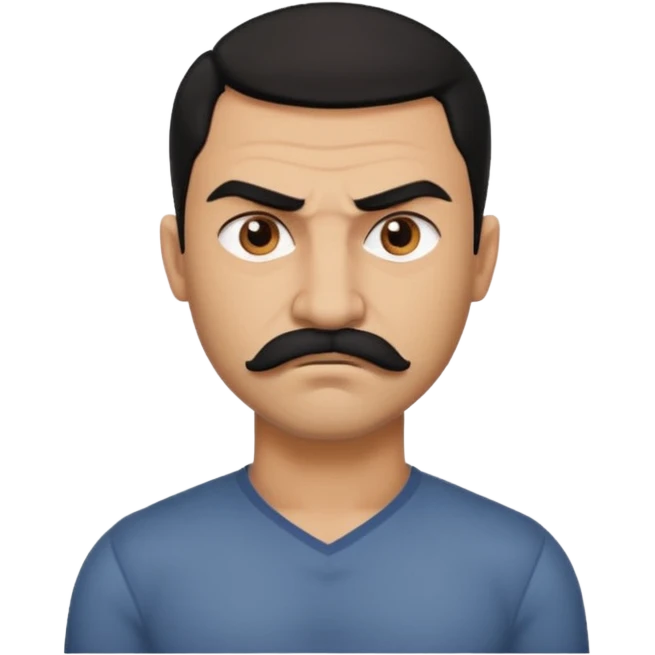 an angry Iraqi, in profile, chest-high emoji