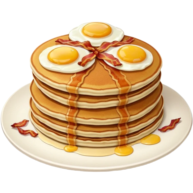 Pancakes with eggs and bacon on the side  emoji