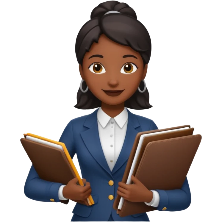 a financier black skin girl with a portfolio emoji