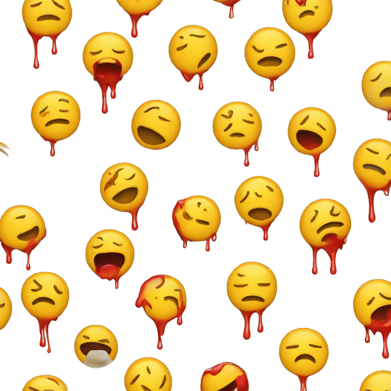 Yellow emoji crying blood emoji
