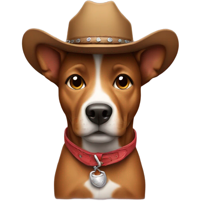 Dog wearing a cowboy hat emoji