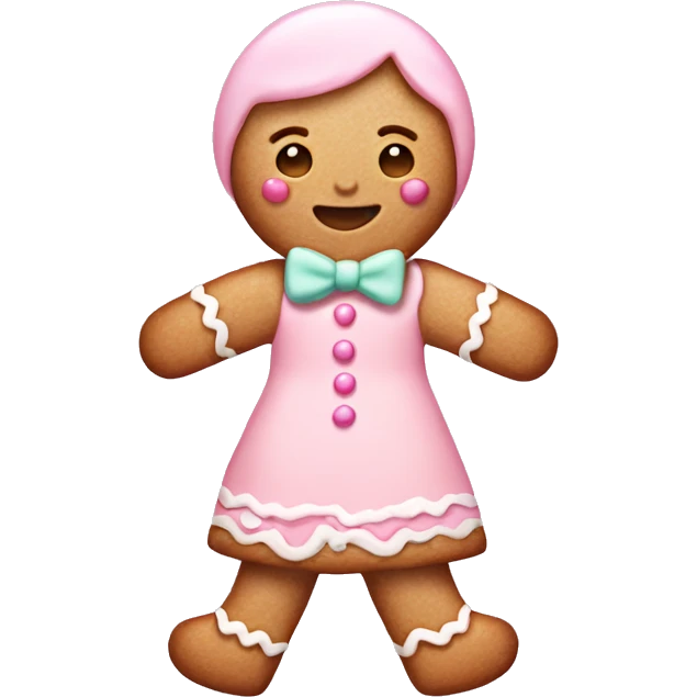 pastel pink gingerbread girl emoji