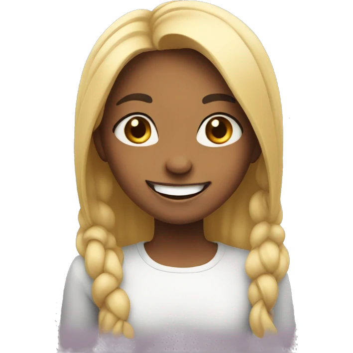 girl with a big smile emoji