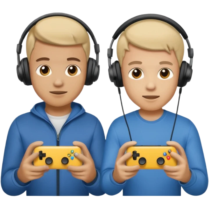 two brothers playings videogames emoji