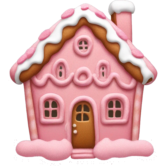Pink gingerbread house emoji