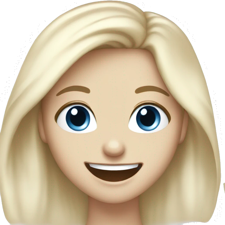 Pretty blue eyed white girl laughing  emoji