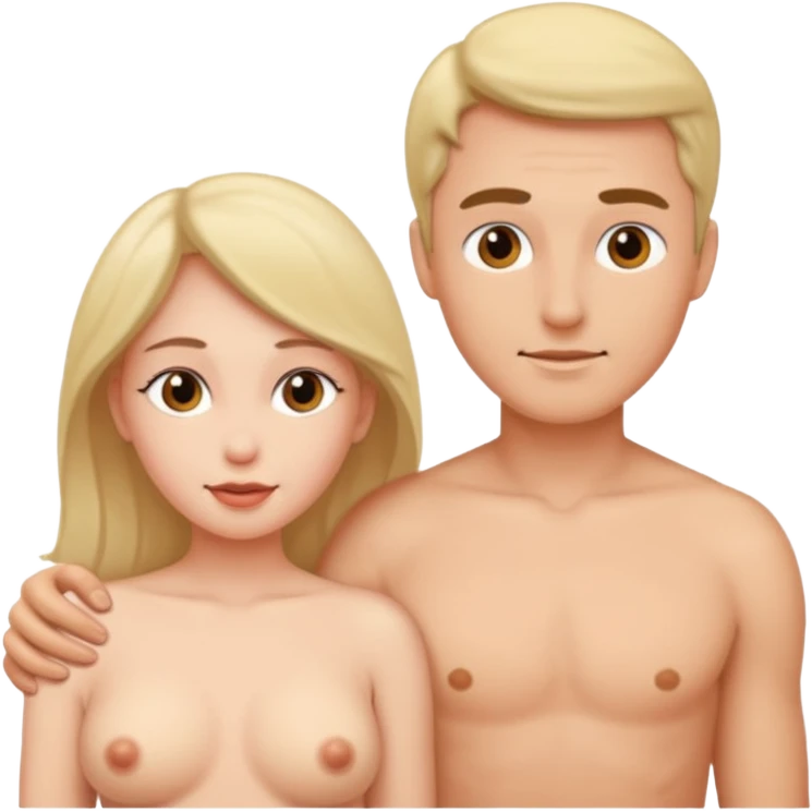 A naked woman and man in the 69 position emoji