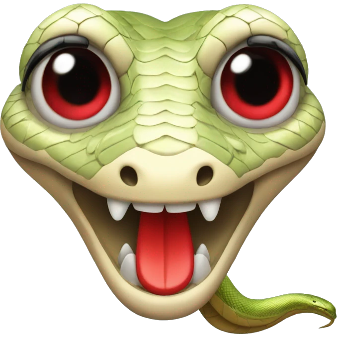 snake with red lips and big eyelashes emoji