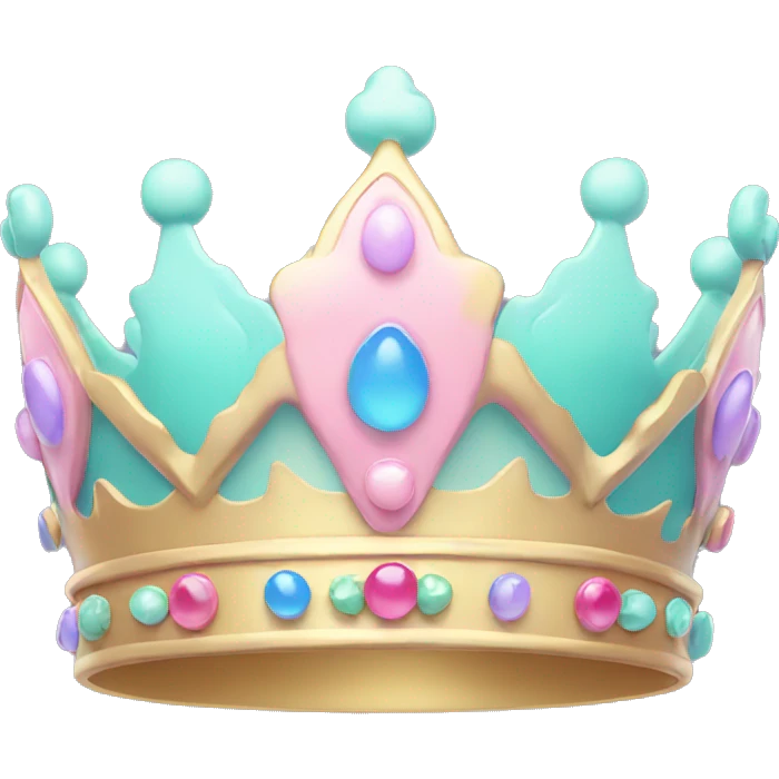 Pastel colorful crown emoji