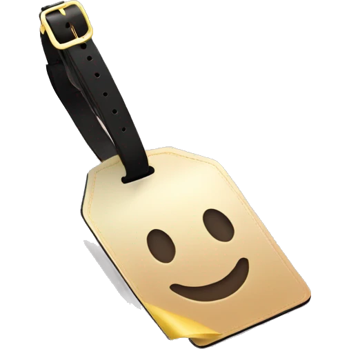 Light pink and gold luggage tag emoji