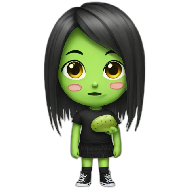 Emo girl with pickles emoji