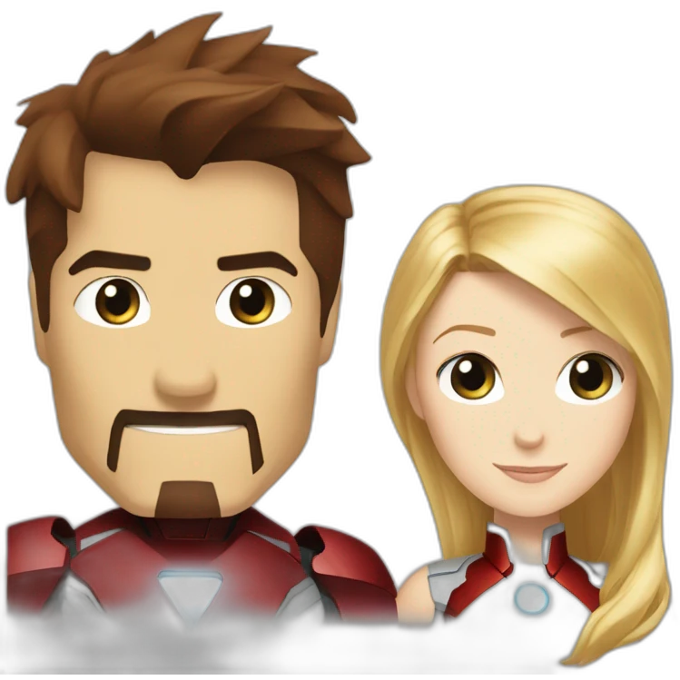 Iron man and pepper potts emoji