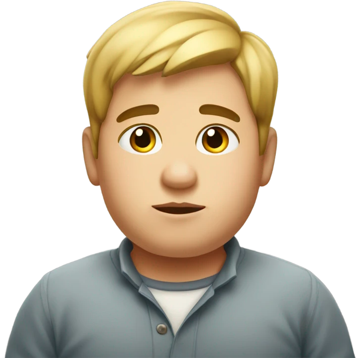 thoughtful portrait of a boy chubby  emoji