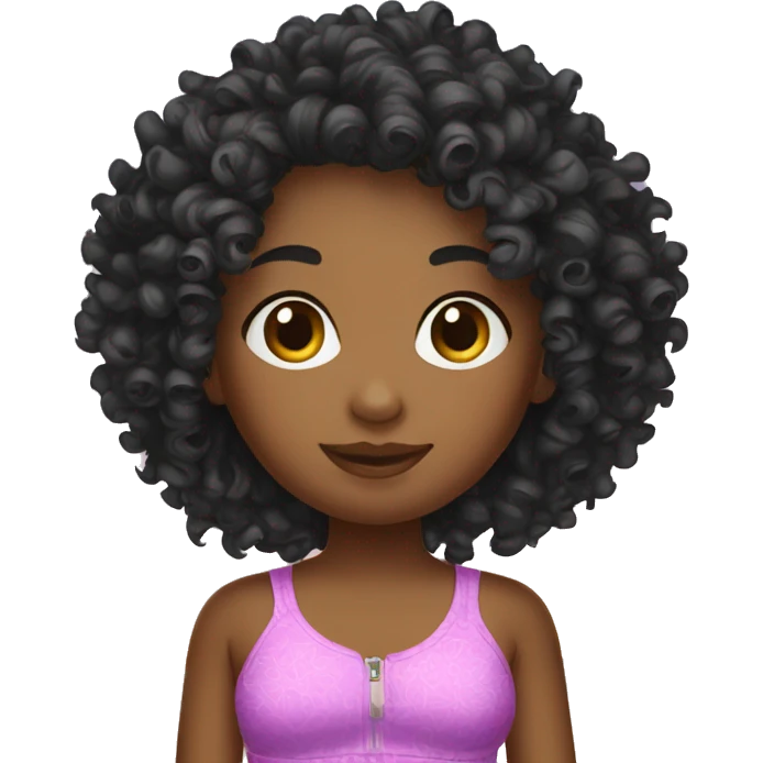 curly girl beach emoji