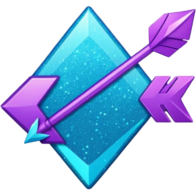 Glitter Roxo e Ciano Flecha emoji