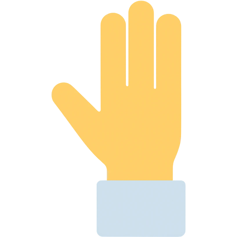 hand gesture, flat color icon, minimal and bold emoji