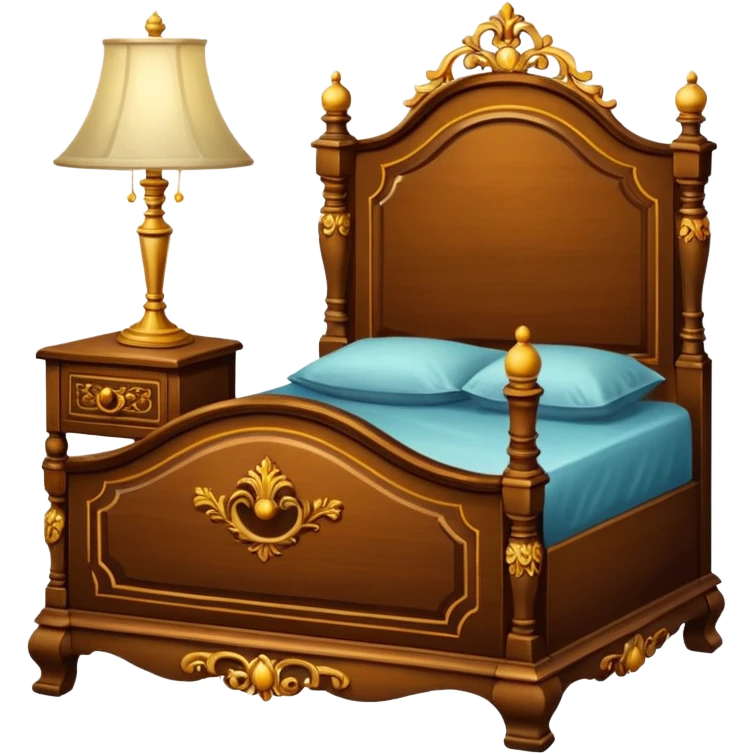 Cupboard-commode-drawer-night-bed-stand furniture with a night lamp on  emoji