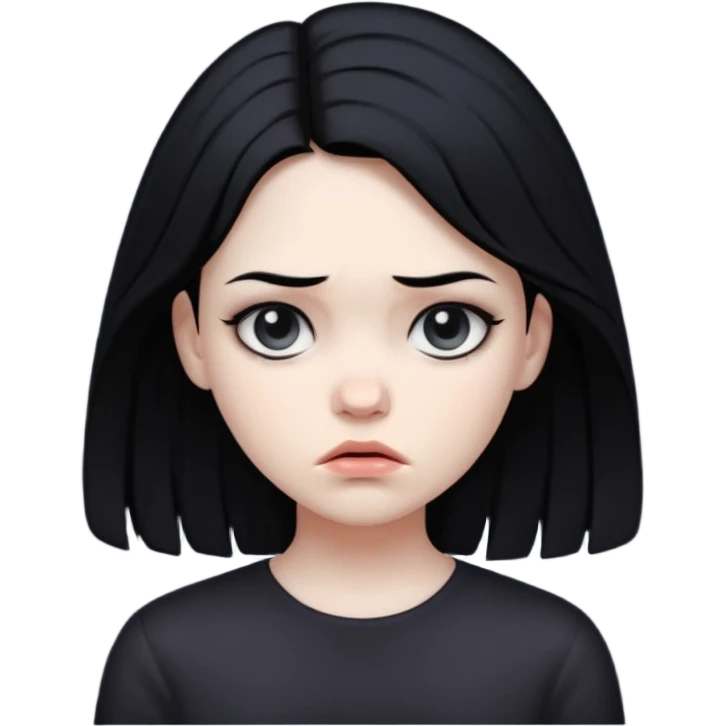 девушка, хмурая, мрачная аура  emoji