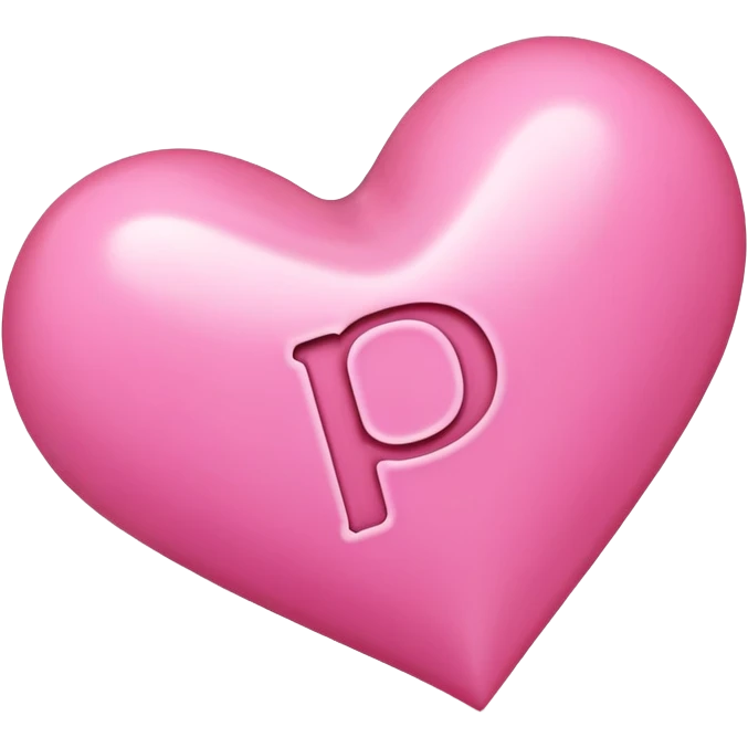Pink heart with the letter P on it emoji