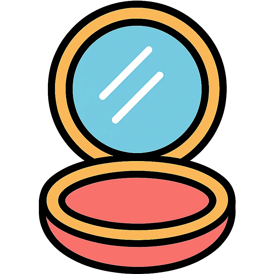 Compact mirror beauty accessory emoji