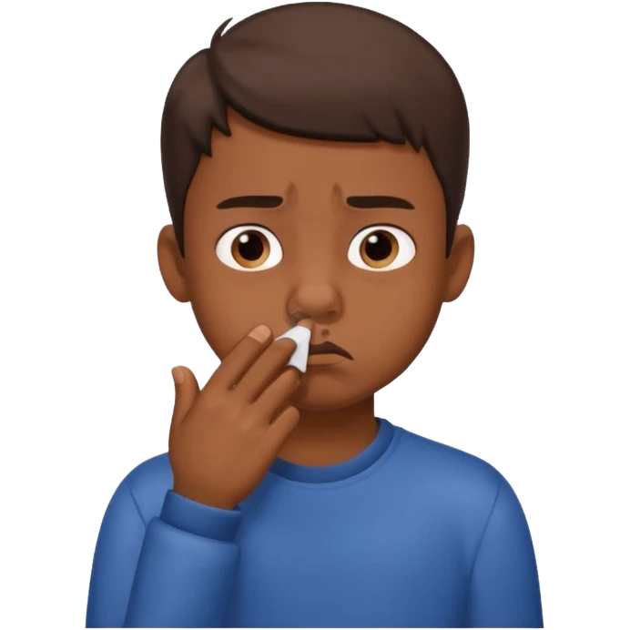 A boy pinching his nose because of a bad smell. emoji