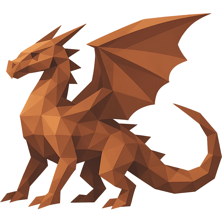 low-poly polygonal style dragon emoji