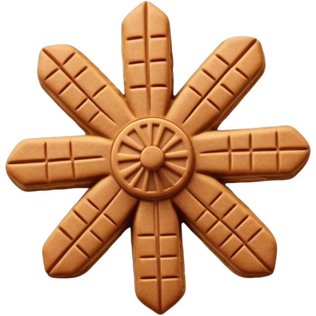 Speculaas Cinematic Realistic Speculaas Biscuit Emoji, depicted as a spiced speculaas cookie crafted in the shape of a windmill and warm, inviting lighting. emoji