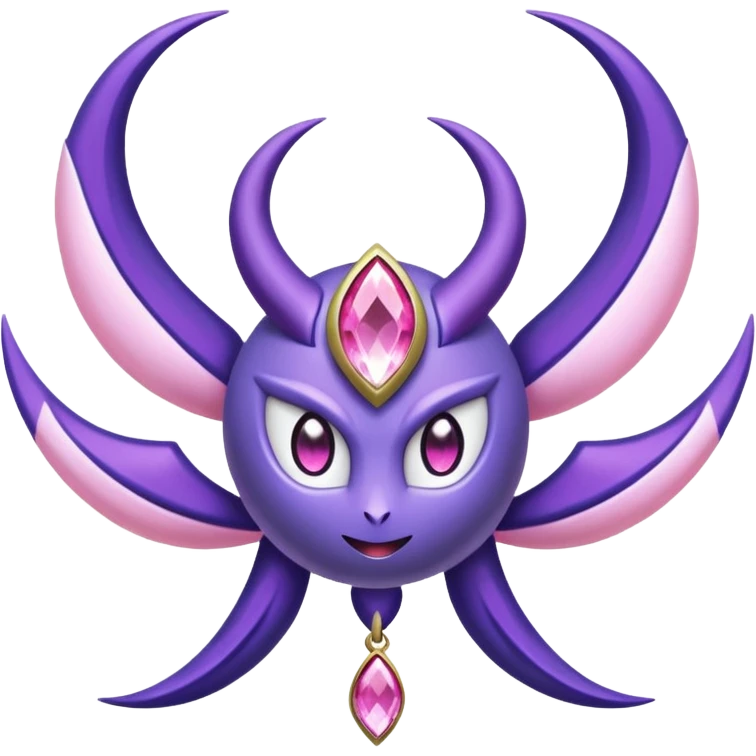 Pokemon legendary purple and pink crystal lunala emoji