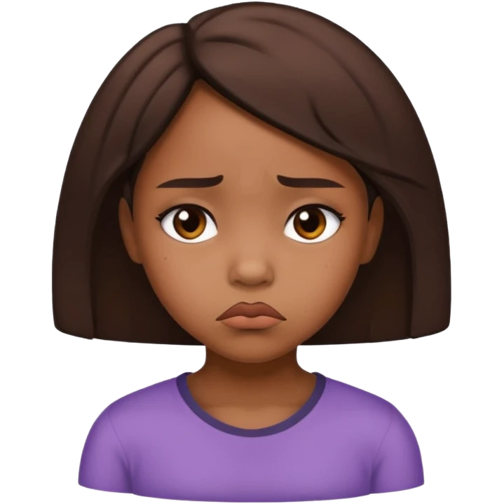 African American girl sad pouting face emoji