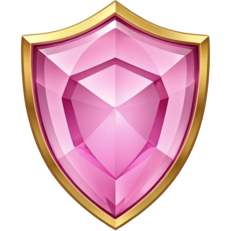 Pink crystal shield golden border emoji