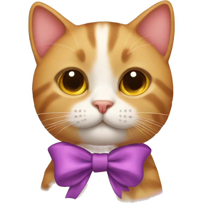 Cat wearing a bow emoji