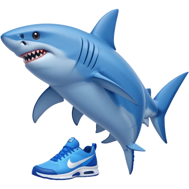 Shark with legs and blue Nike shoes emoji
