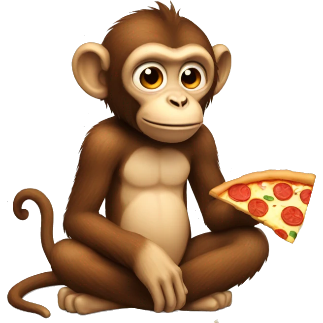 Monkey eating pizza emoji