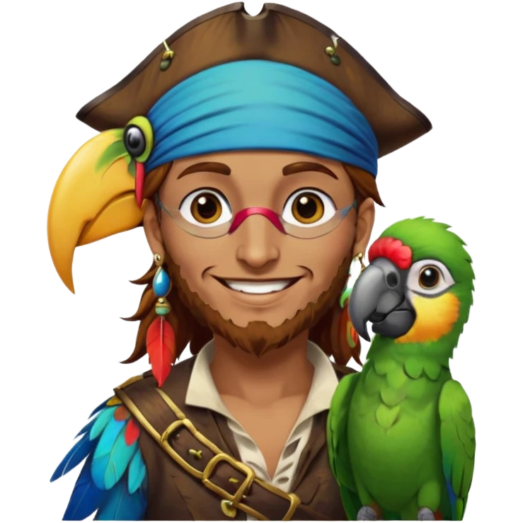 pirate and parrot emoji
