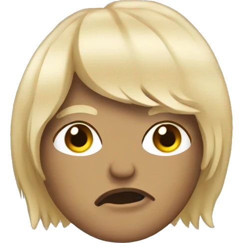 rock wearing a blonde wig emoji