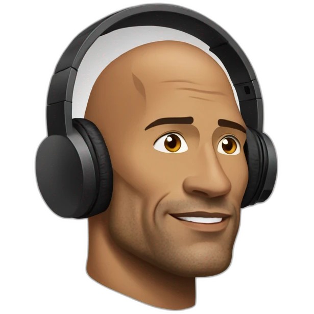 dwayne johnson wearing headphones emoji