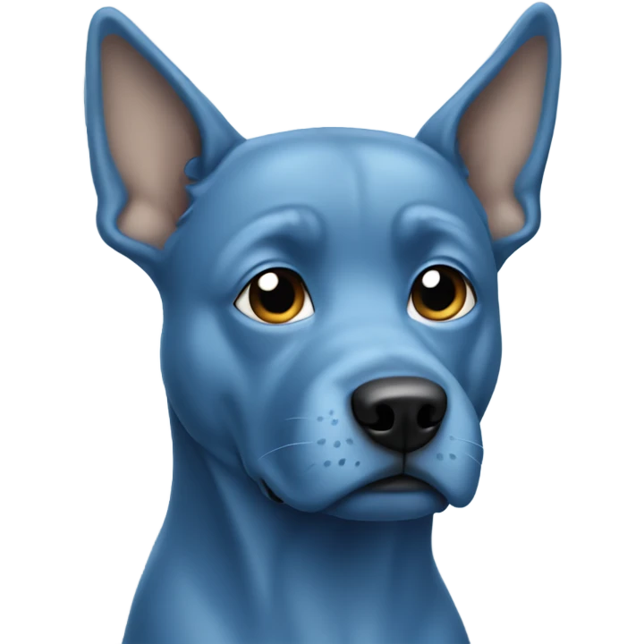 Blue dog with edge emoji