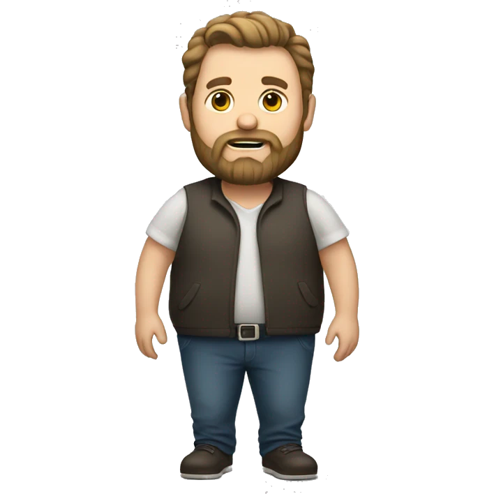 White man with big belly and beard  emoji