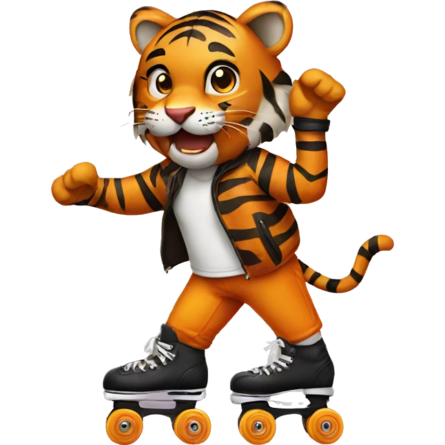 Tiger on roller skates emoji