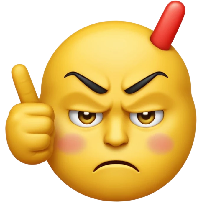 Classic yellow emoji giving the middle finger emoji