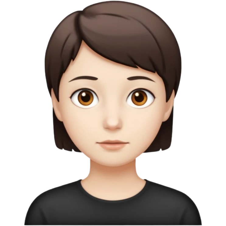 brown eyes, white, short emoji