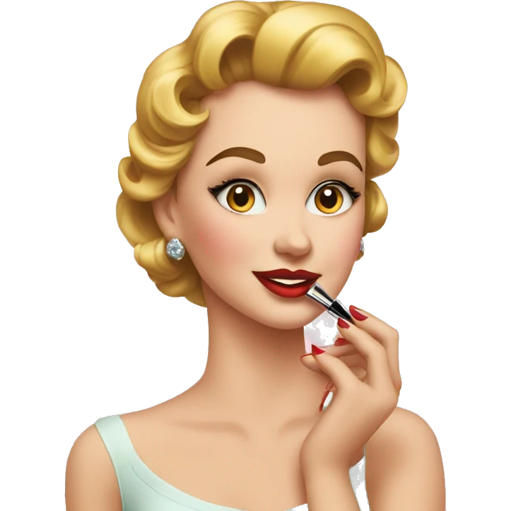 1950’s girl applying makeup  emoji