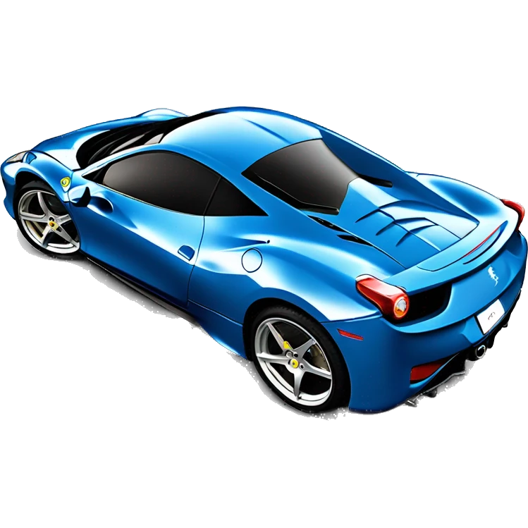 Blue Ferrari 458 with mounted guns emoji