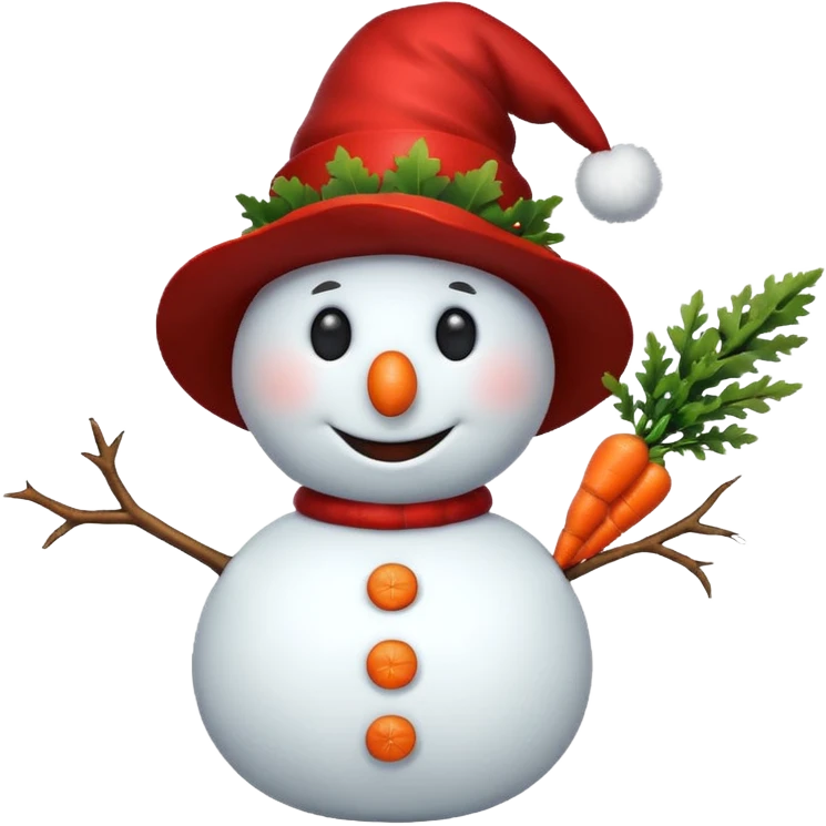 snowman wearing red hat emoji