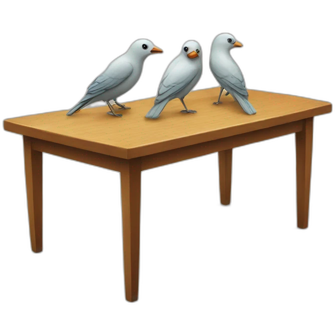 Birds on a table emoji