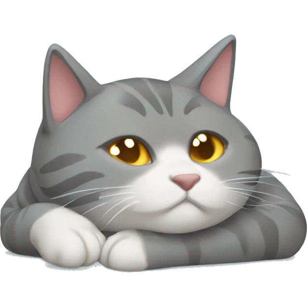 Gato gris durmiendo emoji