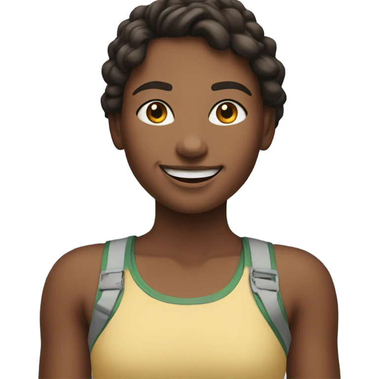 smiling girl outdoors in tank top emoji