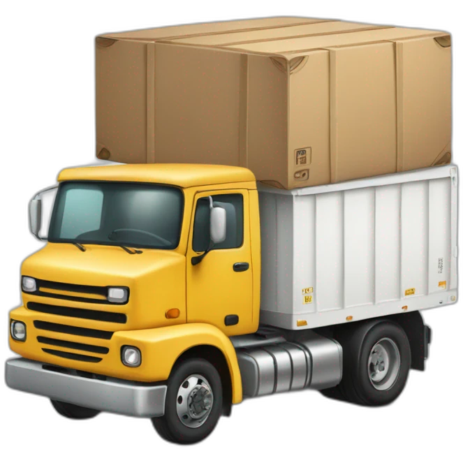 camión con un contenedor de transporte emoji